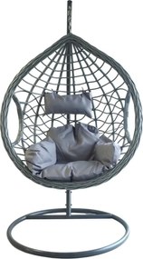 Szare wiszące krzesło NORVIA ze stojakiem