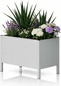 Osłona donica na kwiaty metalowa duża szara: DAISY 500 x 400 x 300 mm