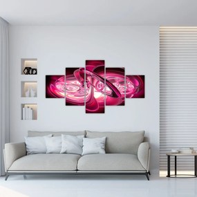 Obraz różowych fraktali (125x70 cm)