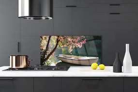 Szkło Ozdobne do Kuchni Łódka Pod Rozłożystym Drzewem