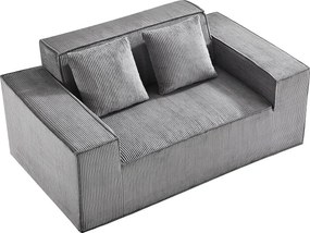 Kanapa 2-Osobowa SucceBuy 160cm, Nowoczesna Kanapa z Kordem z Kieszonkowymi Sprężynami, Wygodne Poduszki do Salonu, Biura lub Mieszkania, Szara