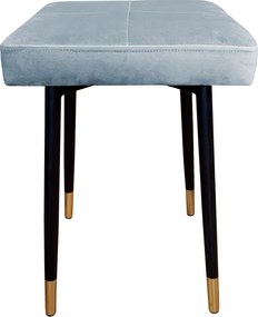 Taboret MAX tkanina Welur stelaż metalowy STOŁEK LOFT : Kolor nogi - Czano-złota stożek, Kolor tkaniny - VELVET - BL06, Typ tkaniny - Velvet