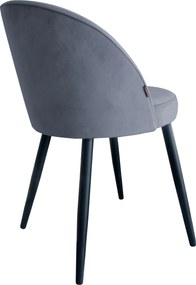 Krzesło TRIX tkanina Welur noga metalowa : Kolor nogi - Czarna stożek, Kolor tkaniny - VELVET - BL14, Typ siedziska - Siedzisko obrotowe 360°