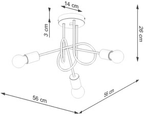 Żyrandol EMBER 3 czarny SOLLUX  LIGHTING