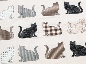 PrzytulneMieszkanie.pl PrzytulneMieszkanie.pl Pościel z bawełny Renforcé PATTERNED CATS beżowe Rozmiar pościeli: 2 szt 70 x 90 cm | 200 x 220 cm