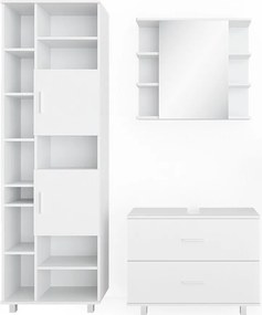 Zestaw mebli łazienkowych biały 80.2x33x60.8 ilias