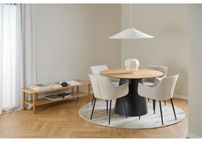 Czarny okrągły stół z blatem w dekorze dębu ø 120 cm Soli – Actona