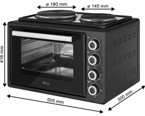 ECG ETH 3501B piekarnik elektryczny, czarny