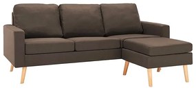 3-osobowa brązowa sofa z podnóżkiem - Muria 4Q