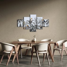 Obraz - Ilustrowana dżungla (125x70 cm)