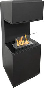 Kominek bioetanolowy Oslo, wolnostojący biokominek ze stali czarnej, dł. 38xgł. 38xwys. 100 cm