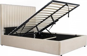 Łóżko "Mia" ze skrzynią - 160 x 200 cm - Beżowe