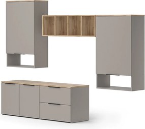 Ściana w salonie szary 80x40x50 wido