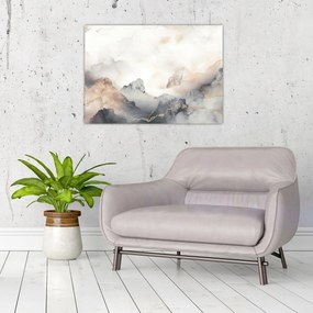 Obraz na szkle - Górska abstrakcja z teksturą marmuru (70x50 cm)