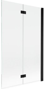 Mexen Mist parawan nawannowy 2-skrzydłowy prawy 110 x 150 cm, transparent, czarny - 8A9-110-002-70-00-P