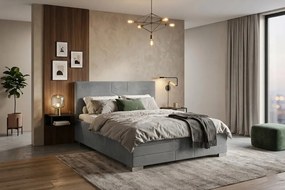 Łóżko KATI 180x200 cm Szary Z materacem