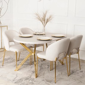 Krzesło Tapicerowane BROS Kremowe Glamour