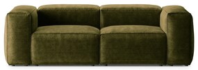Zielona sztruksowa sofa 224 cm Bergano – Cosmopolitan Design