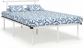 Białe loftowe łóżko z metalu 120x200 cm W3-A18