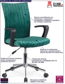 Fotel obrotowy dla ucznia Rema - zielony