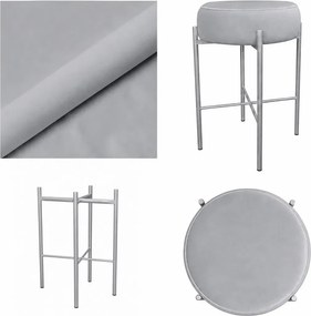 Hoker Pola krzesło barowe podstawa metalowa Tkanina Welur : Kolor Stelaża - Szary, Kolor tkaniny - VELVET - MG39, Typ tkaniny - Velvet