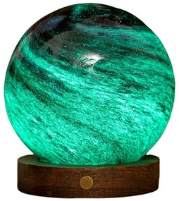 Lampa stołowa LED w ciemnym naturalnym kolorze ze szklanym kloszem (wysokość 13 cm) Stellar Ocean – Gingko