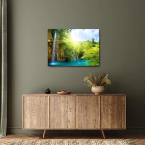 Obraz - wodospady w pralesie (70x50 cm)