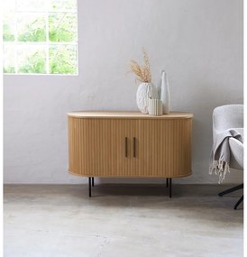 Komoda w dekorze dębu z drzwiami przesuwnymi w naturalnym kolorze 120x76x45 cm Nola – Unique Furniture