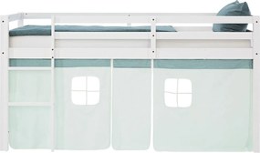 Łóżko piętrowe 207,5x110x99,5 cm białe zielone