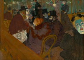 Obraz na szkle - Henri de Toulouse-Lautrec, At the Moulin Rouge, reprodukcje (70x50 cm)