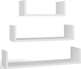 Biały komplet 3 sztuk półek skandynawskich M3-L41