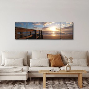 Obraz molo, plaży i morza (170x50 cm)