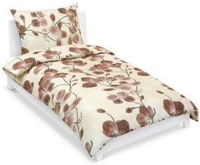 Bellatex Pościel bawełniana Ogród beżowy, 140 x 200 cm, 70 x 90 cm