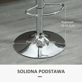 HOMCOM Zestaw 2 hokerów nowoczesne krzesła barowe do 120 kg białe stylowe siedziska | Aosom PL