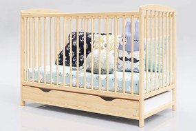 Łóżeczko Kacper sosna 120/60 z szufladą