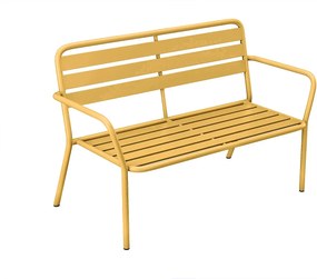 Metalowa ławka ogrodowa - Kolor musztardowy - MIRMANDE od MYLIA
