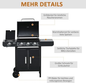 Outsunny Gril Gazowy Mały – Mały Gril Gazowy, Duży Gril Gazowy, Gril Gazowy Średni – Aosom PL