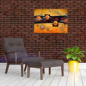 Abstrakcyjny obraz - Planety (70x50 cm)