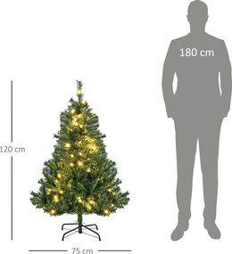 Sztuczna choinka z oświetleniem LED 80/120 lampek, 307 gałązek HOMCOM | Aosom PL