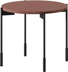 Stolik kawowy Sonatia 60 cm okrągły na metalowych nogach - burgund