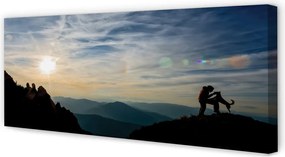 Obraz na płótnie Człowiek i Pies w Górach