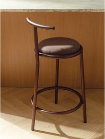 Bordowy metalowy hoker (wysokość siedziska 68 cm) Hogo – noo.ma