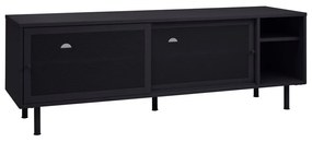 Czarna metalowa szafka pod TV 160x55x45 cm Veep – Unique Furniture