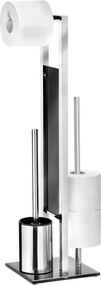 Stylowy zestaw akcesoriów toaletowych, stojak i uchwyt na papier toaletowy, szczotka do toalety, RIVALTA WENKO