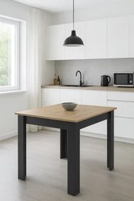 Stół prostokątny w stylu skandynawskim dąb artisan + czarny - Silio 4X