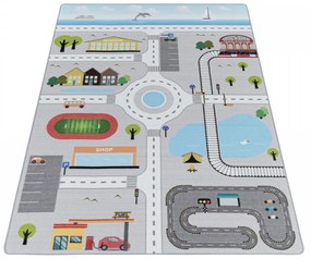 Dywan dziecięcy Play uliczki szary 80 cm x 120 cm
