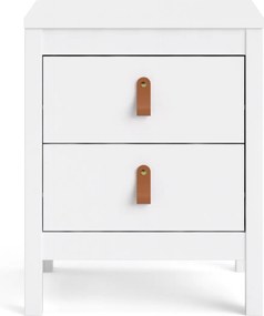 Biała szafka nocna z szufladami Madrid