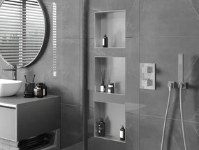 Mexen X-Wall-NR półka wnękowa bez kołnierza 30 x 30 cm, inox - 1911303010