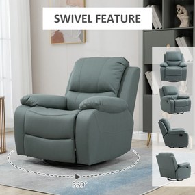 HOMCOM Fotel wypoczynkowy obrotowy z regulacją nachylenia do 135 stopni wygodny zielony nowoczesny design | Aosom PL