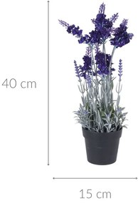 Sztuczna lawenda w doniczce, 40 cm